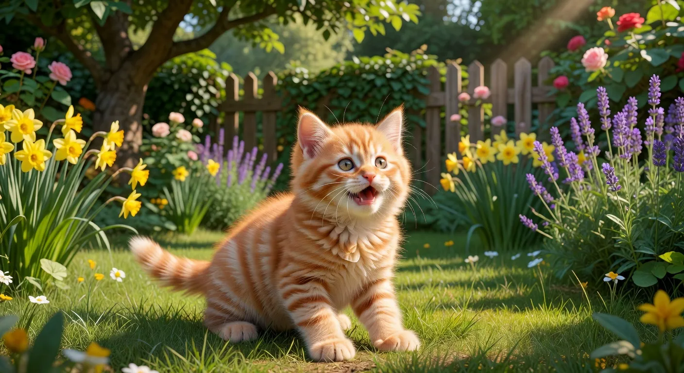 Un chat attentif qui semble répondre à l'appel de son prénom