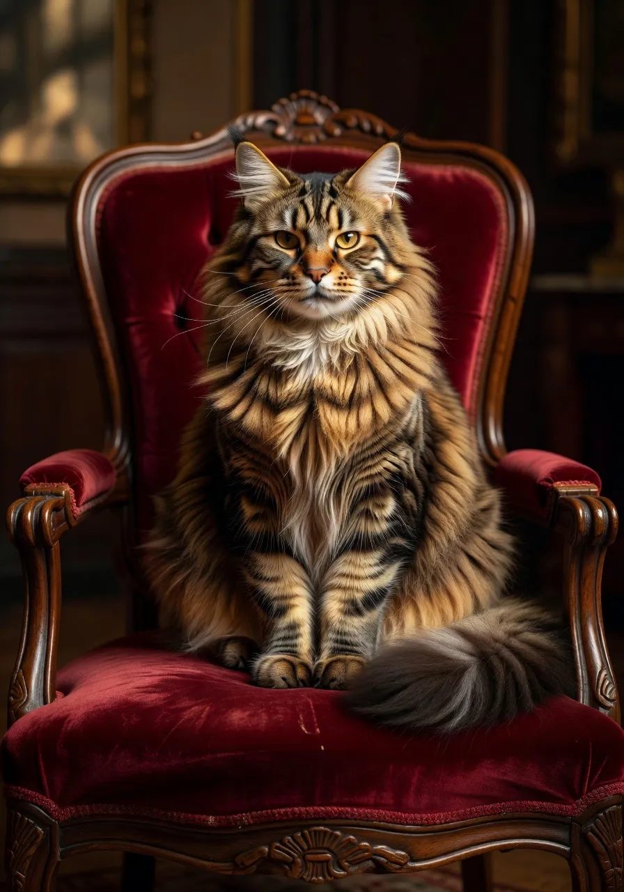 Un Maine Coon majestueux illustrant la diversité des races félines