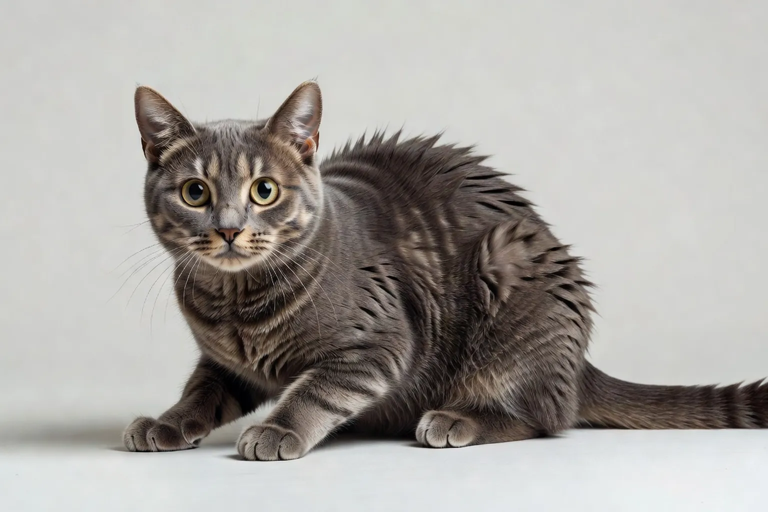 Un comportementaliste félin observant un chat en situation de stress contrôlé lors d’une consultation, notant les postures et signaux corporels