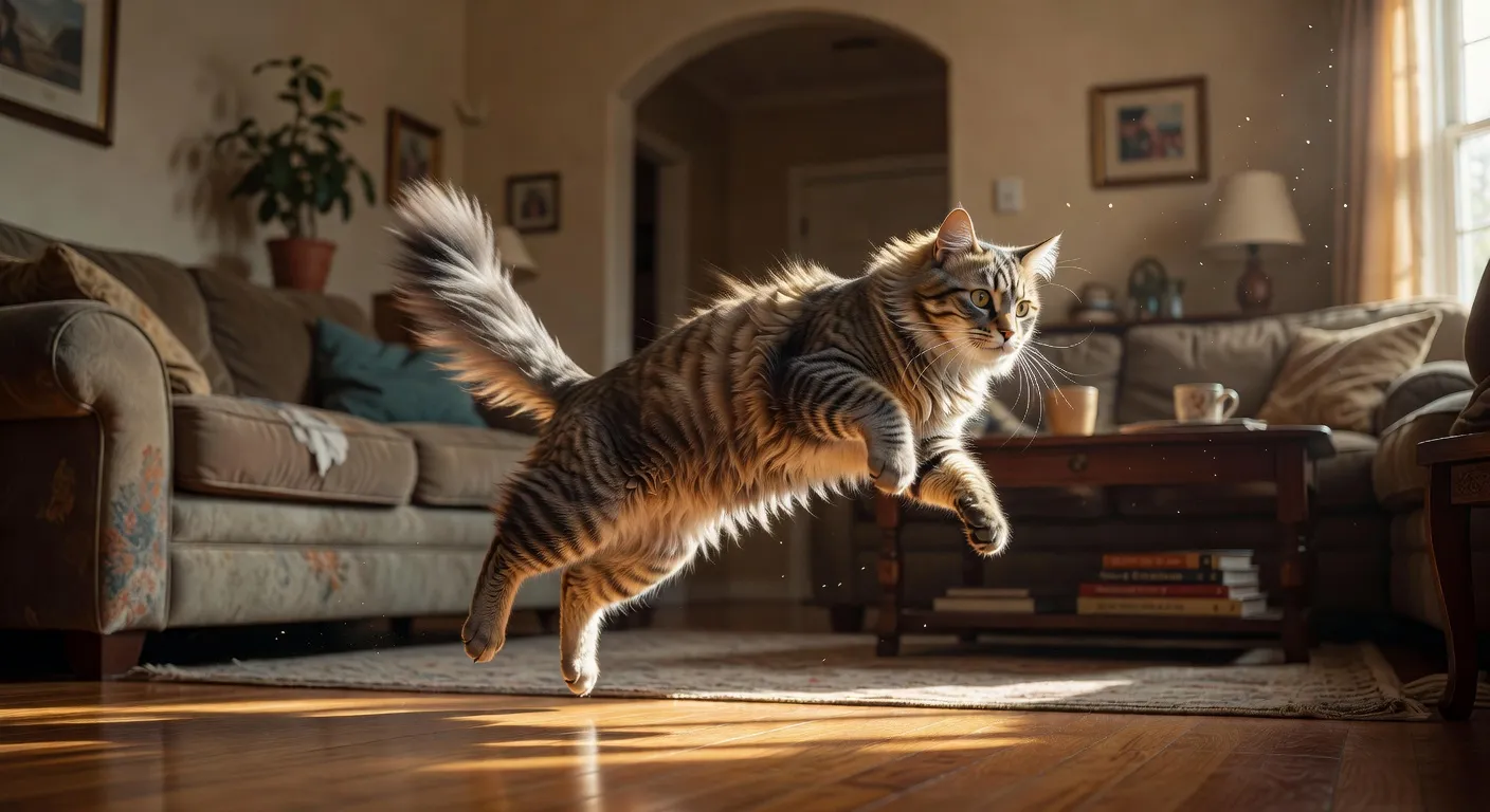 Un chat sortant de sa litière avec un air vif