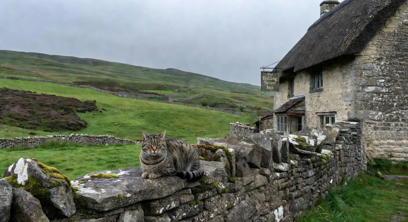 Un Cornish Rex au pelage ondulé jouant dans un jardin anglais avec des roses