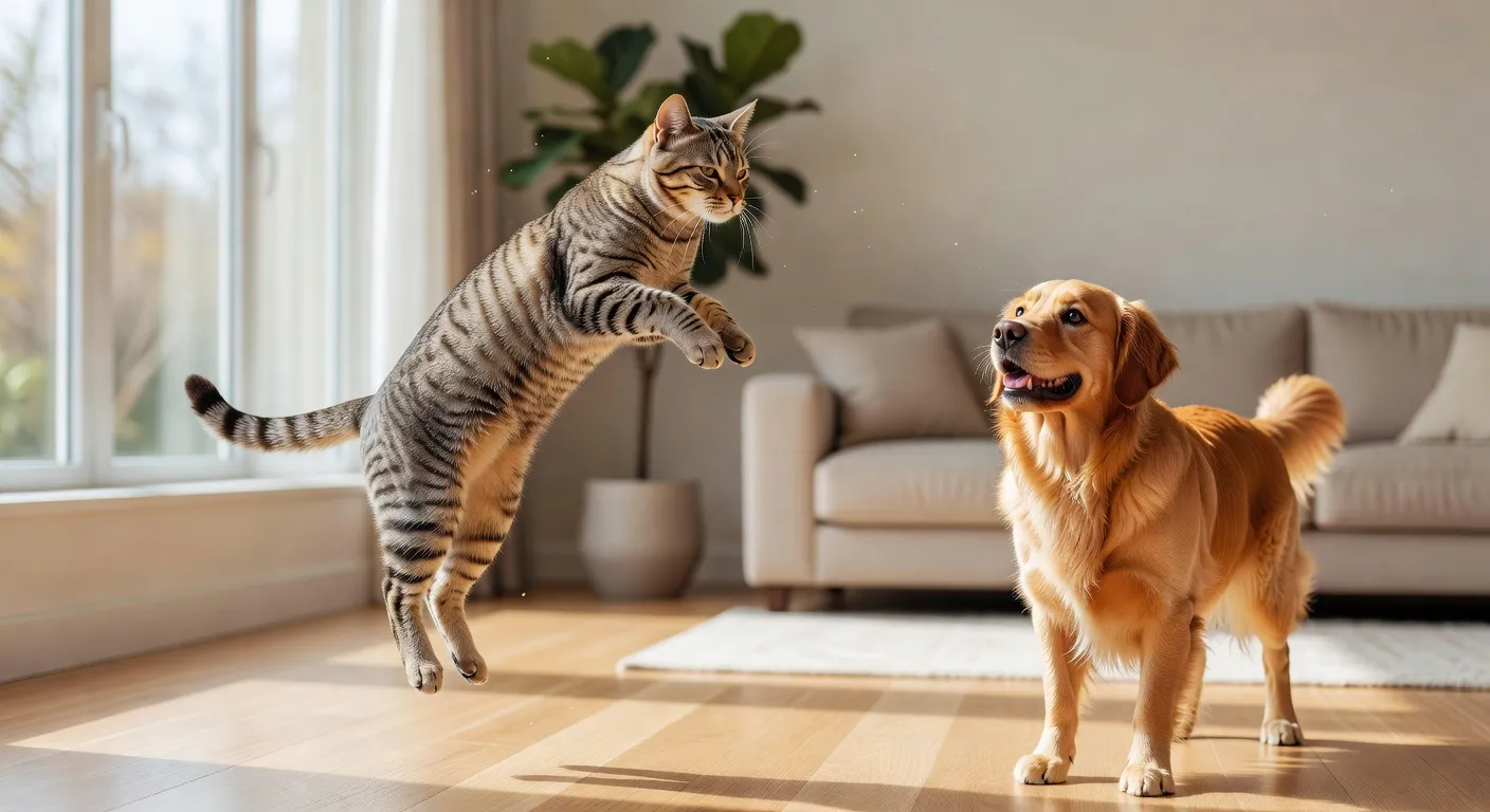 Un chat et un chien dormant ensemble paisiblement