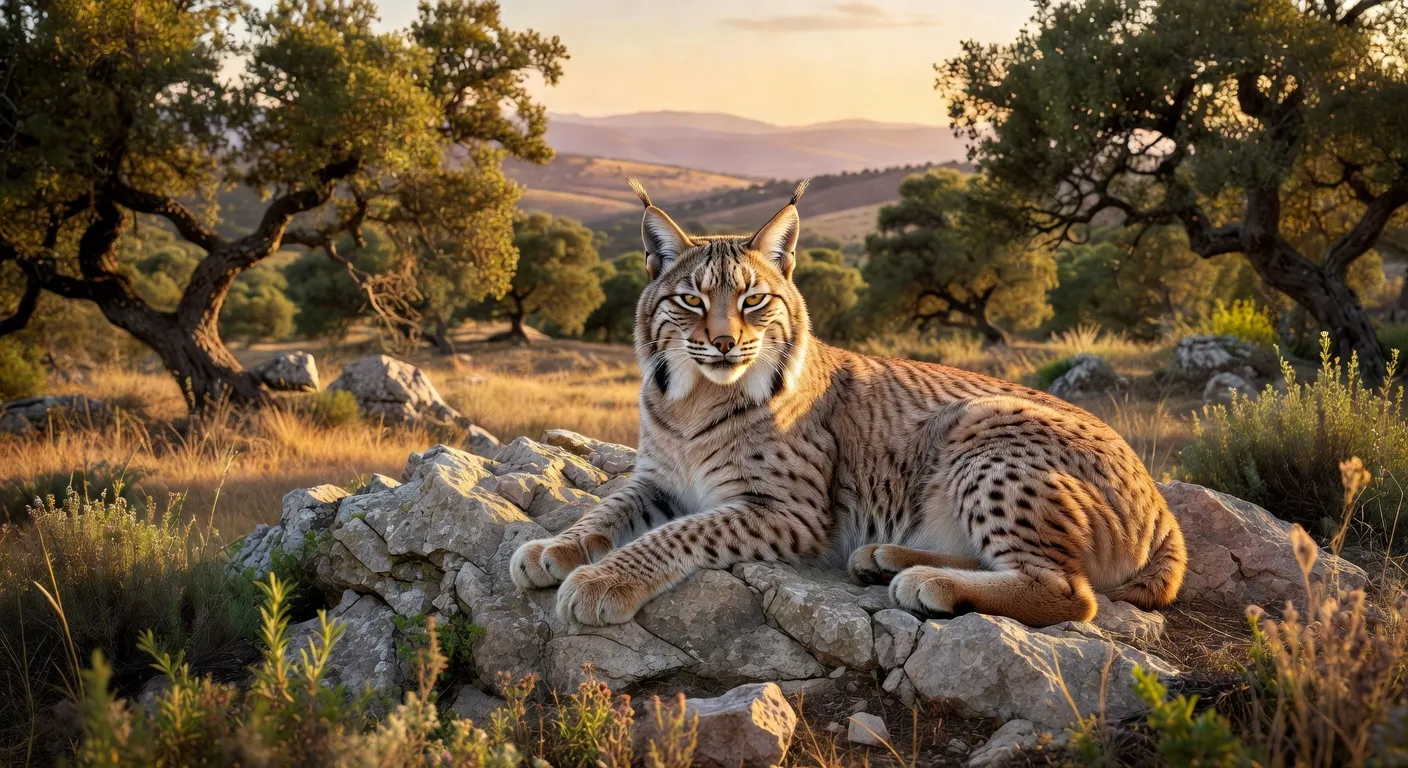 Un chat sauvage européen au pelage tigré tapi dans les hautes herbes à la lisière d'une forêt