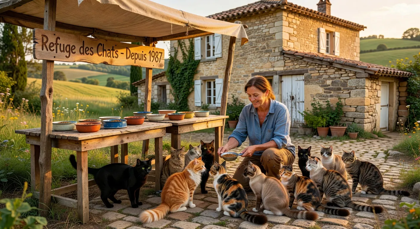 Un chat adopté via l'association, paisiblement installé dans son nouveau foyer
