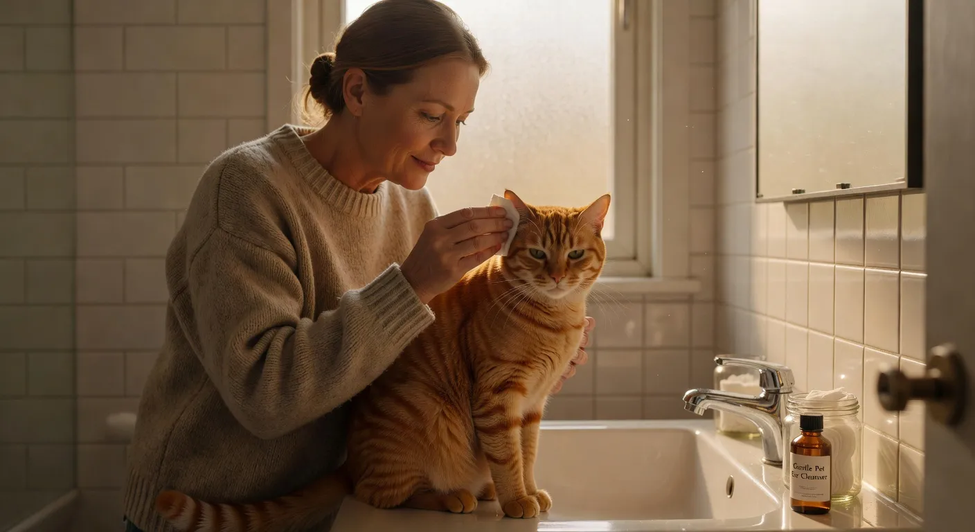 Un vétérinaire qui ausculte un chat calme avec un stéthoscope dans un cabinet lumineux