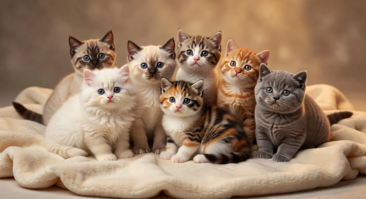 Un adorable chaton roux aux grands yeux ronds assis sur un plaid douillet